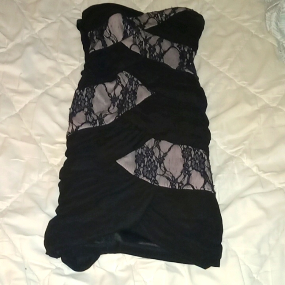 Black strapless dress